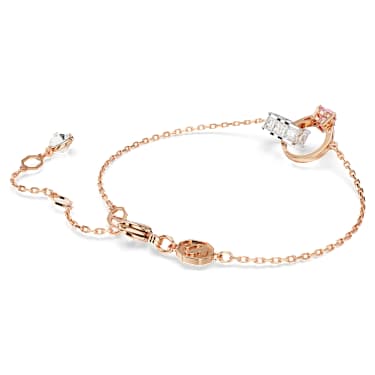 Connexus bracelet, Mixed cuts, Heart, Pink, Mixed metal finish - Swarovski, 5690038