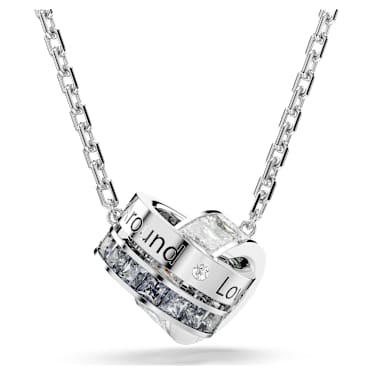 Connexus pendant, Mixed cuts, `Love is around`, Gray, Rhodium plated - Swarovski, 5690040