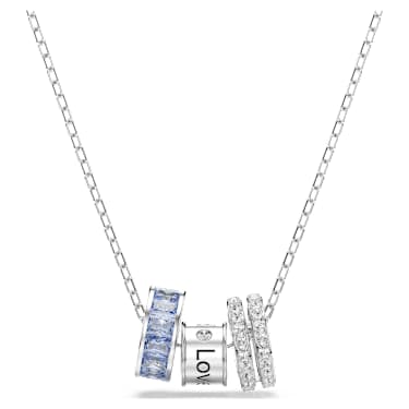 Connexus hanger, Verschillende slijpvormen, `Love is around`, Blauw, Rodium toplaag - Swarovski, 5690042