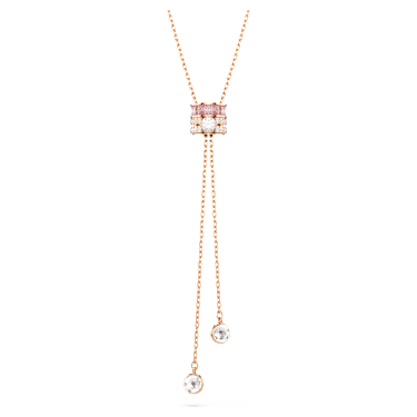 Pendente a Y Connexus, Taglio misto, `Love is around`, Rosa, Placcato color oro rosa - Swarovski, 5690044