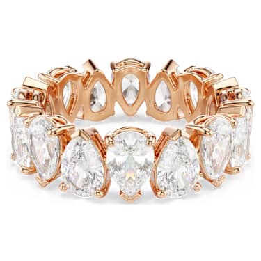 Anello Matrix Vittore, Taglio Pear, Bianco, Finitura oro rosa 18K - Swarovski, 5690093