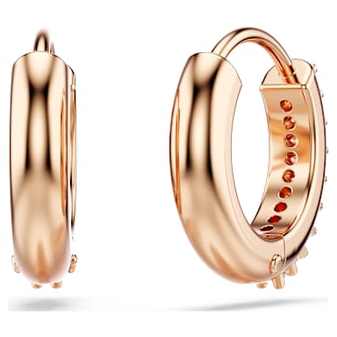 Pendientes de aro Matrix, Talla redonda, Blancos, Baño tono oro rosa - Swarovski, 5690669