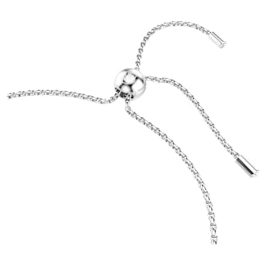 Bracelet Matrix, Dégradé de tailles rondes, Blanc, Métal rhodié - Swarovski, 5690677