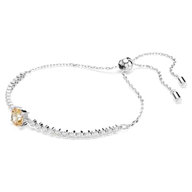 Matrix Tennis Armband, Verschiedene Schliffe, Gelb, Rhodiniert - Swarovski, 5690694