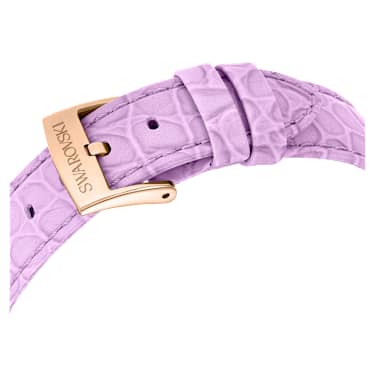 Montre Octea Chrono, Fabriqué en Suisse, Bracelet en cuir, Violette, Finition or rose - Swarovski, 5690804