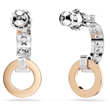 Visací náušnice Connexus, Různé výbrusy, `Love is around`, Bílá, Povrchová úprava použitím směsi kovů - Swarovski, 5691178