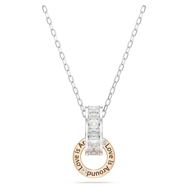 Connexus medál, Vegyes metszés, `Love is around`, Fehér, Kevertfém-felület - Swarovski, 5691179
