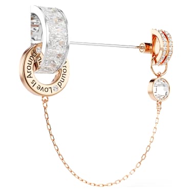 Connexus 胸針, 混合式切割, `Love is around`, 白色, 多種金屬潤飾 - Swarovski, 5691180