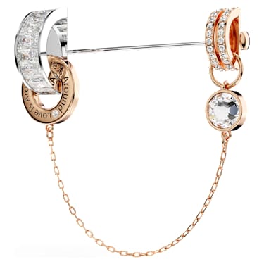 Connexus 胸針, 混合式切割, `Love is around`, 白色, 多種金屬潤飾 - Swarovski, 5691180