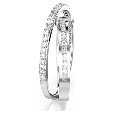 Hyperbola ring, Mixed cuts, White, Rhodium plated - Swarovski, 5691230