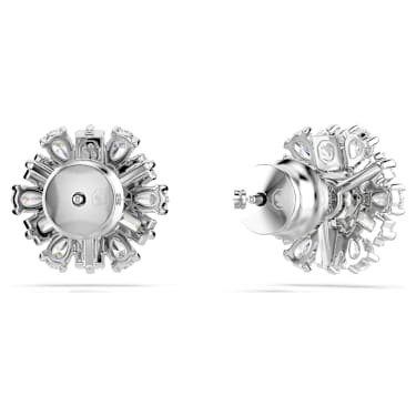 Clous d'oreilles Idyllia, Tailles variées, Flocon de neige, Blanches, Métal rhodié - Swarovski, 5691483