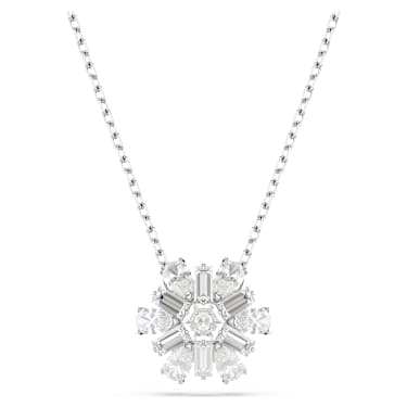 Idyllia 链坠, 混合切割, 雪花, 白色, 镀铑 - Swarovski, 5691484