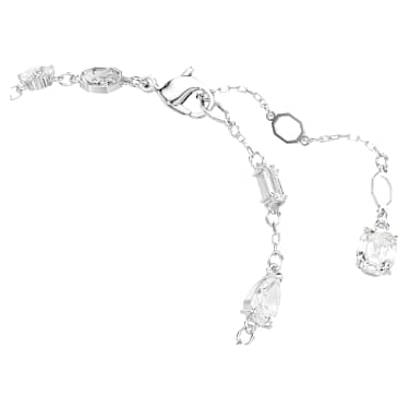 Idyllia bracelet, Mixed cuts, Snowflake, White, Rhodium plated - Swarovski, 5691485