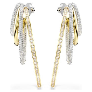 Hyperbola Kreolen, Verschiedene Schliffe, Groß, Weiß, Metallmix - Swarovski, 5691618