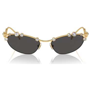 Sončna očala, Oblika mačjih oči, SKU001, Sivi - Swarovski, 5691640