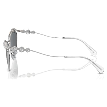 Occhiali da sole, Forma ovale, SK7017, Tono argentato - Swarovski, 5691646