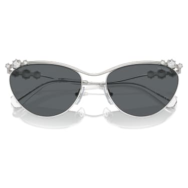 Sunglasses, Oval shape, SK7017, Silver tone - Swarovski, 5691646