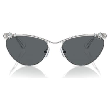 Sunglasses, Oval shape, SK7017, Silver tone - Swarovski, 5691646