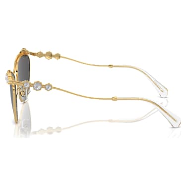 Sunglasses, Oval shape, SK7017, Gold tone - Swarovski, 5691647