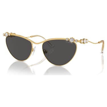 Sunglasses, Oval shape, SK7017, Gold tone | Swarovski