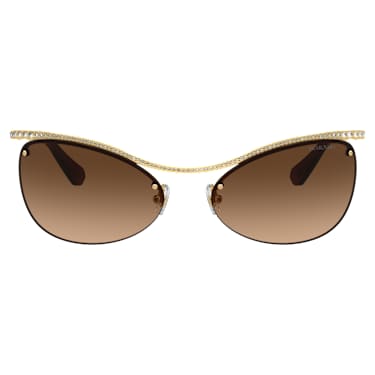 Gafas de sol, Forma ovalada, SK7018, Marrones - Swarovski, 5691655