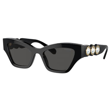 Sunglasses, Cat-Eye shape, Black - Swarovski, 5691693