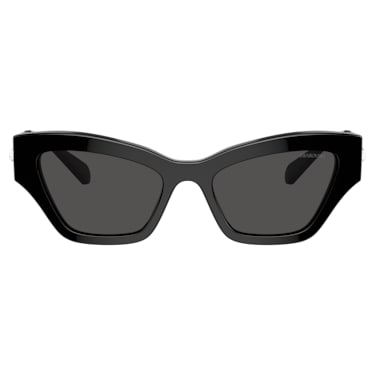 Sunglasses, Cat-eye shape, Black | Swarovski