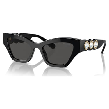 Sunglasses, Cat-Eye shape, Black - Swarovski, 5691693