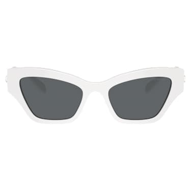 Sunglasses, Cat-Eye shape, White - Swarovski, 5691696