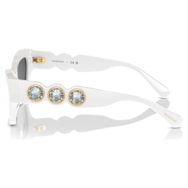 Sunglasses, Cat-Eye shape, White - Swarovski, 5691696