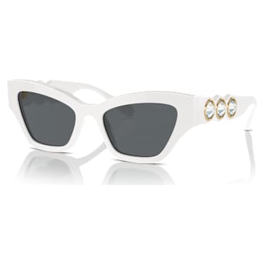 Sunglasses, Cat-Eye shape, White - Swarovski, 5691696