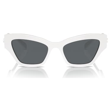 Sunglasses, Cat-Eye shape, White - Swarovski, 5691696