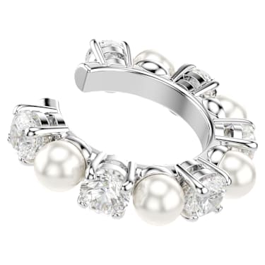 Matrix 이어링 커프, 세트(3), 크리스털 펄, 라운드 컷, 화이트, 로듐 플래팅 - Swarovski, 5691715