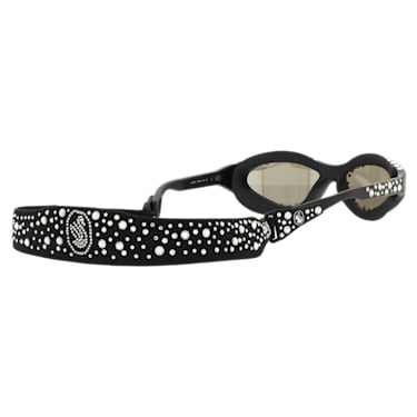 Swarovski Sunglasses with strap, Swimming shape, Black