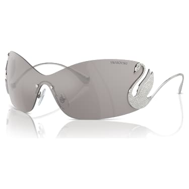 Sončna očala, Maska, Labod, SK7020, Srebrn odtenek - Swarovski, 5691744