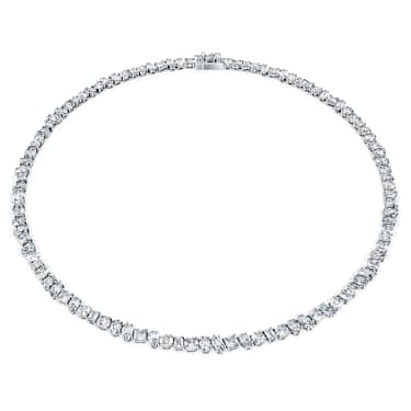 Galaxy Tennis necklace, Lab-grown diamonds 47.27 ct tw, Mixed cuts, 18K white gold - Swarovski, 5691881