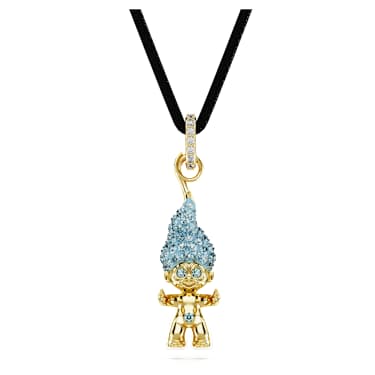 Good Luck Trolls pendant, Troll, Blue, Gold-tone plated - Swarovski, 5691942