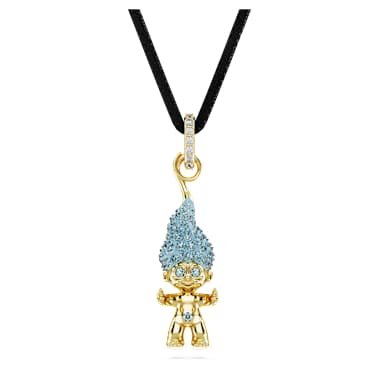 Good Luck Trolls pendant, Troll, Blue, Gold-tone plated - Swarovski, 5691942