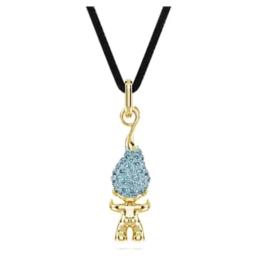 Good Luck Trolls pendant, Troll, Blue, Gold-tone plated - Swarovski, 5691942