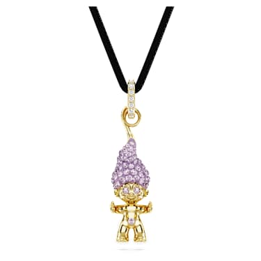 Good Luck Trolls pendant, Troll, Purple, Gold-tone plated - Swarovski, 5691943