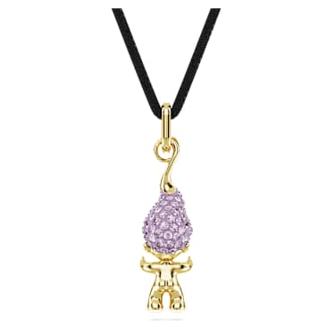 Good Luck Trolls pendant, Troll, Purple, Gold-tone plated - Swarovski, 5691943