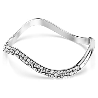 Sublima Armreif, Rundschliff, Weiß, Rhodiniert - Swarovski, 5692104
