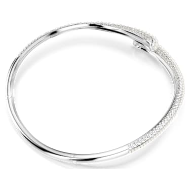 Collana Sublima, Crystal Pearl, Taglio Round, Bianca, Placcato rodio - Swarovski, 5692110