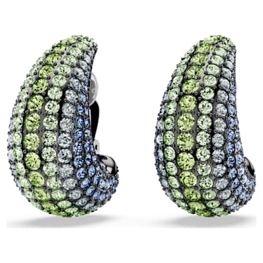 Pendientes de clip Sublima, Talla redonda, Medianos, Multicolores, Baño de rutenio - Swarovski, 5692111