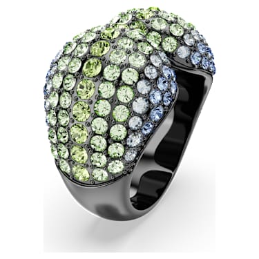 Sublima cocktail ring, Round cut, Multicoloured, Ruthenium plated - Swarovski, 5692119