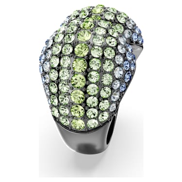 Sublima cocktail ring, Round cut, Multicoloured, Ruthenium plated - Swarovski, 5692119