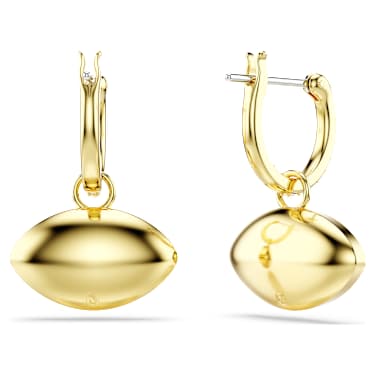 Brincos compridos Symbolica, Olho grego, Azuis, Lacado a dourado - Swarovski, 5692163