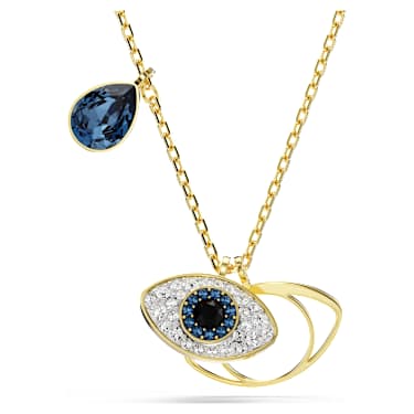 Obesek Symbolica, Evil eye, Moder, PVD zlatega odtenka - Swarovski, 5692178