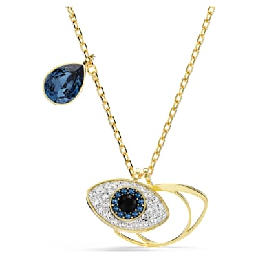 Symbolica 链坠, Evil eye, 蓝色, 金色饰面 - Swarovski, 5692178