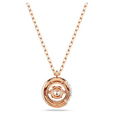 Dextera Kolye, Yuvarlak kesim, Beyaz, 18k pembe altın rengi yüzey - Swarovski, 5692257